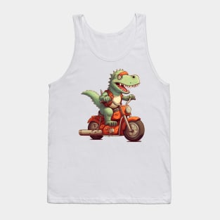 Dino Biker Retro Motorcycle Tank Top